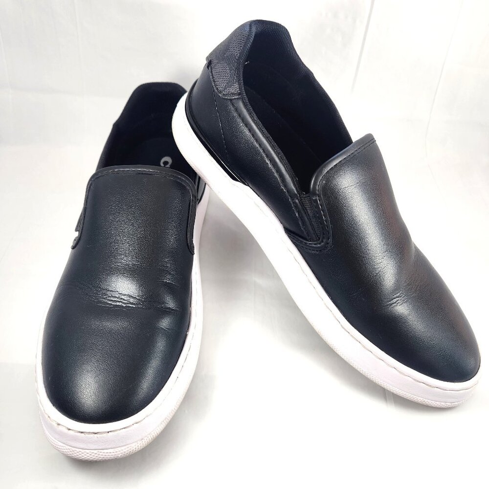 Coach Walker Slip On Women's Leather Sneakers C Logo Comfort Shoes Black Size 8B